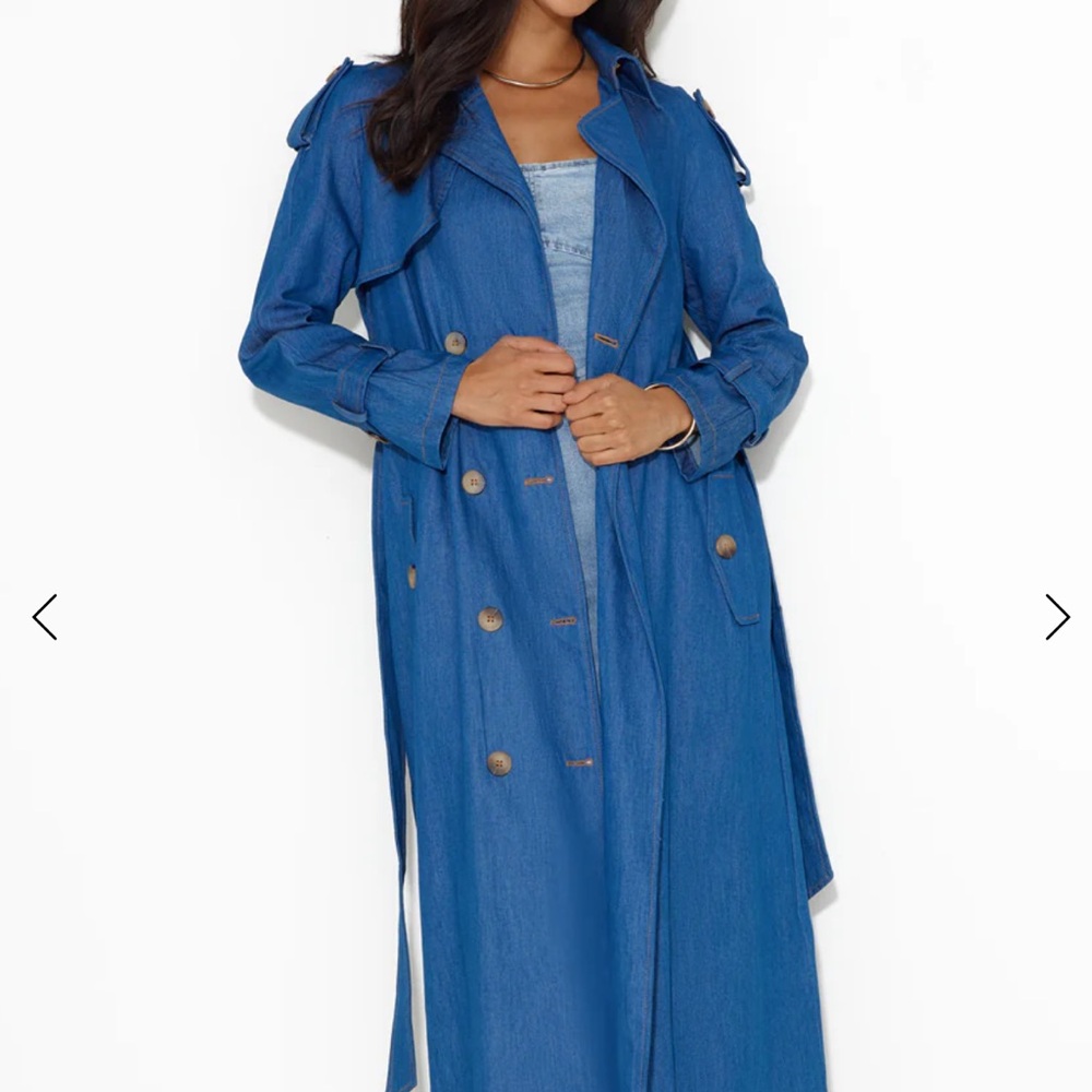Hello Molly Into the Dark Denim Trenchcoat
